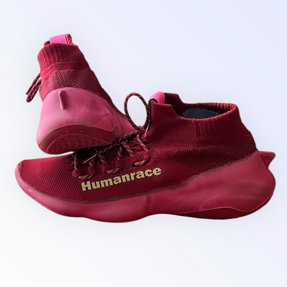 Adidas Pharrell Williams Humanrace Burgundy Knit Sneakers Men's Size 12 GW4879 - Picture 10 of 16